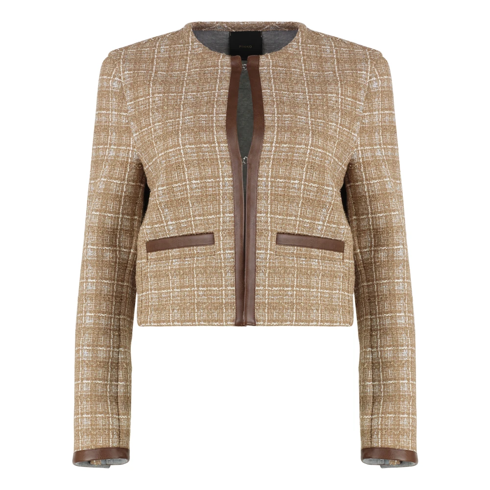 Pinko Beige Finale Tweed Jacket - Female - Tweed Jackets - S - Jackets
