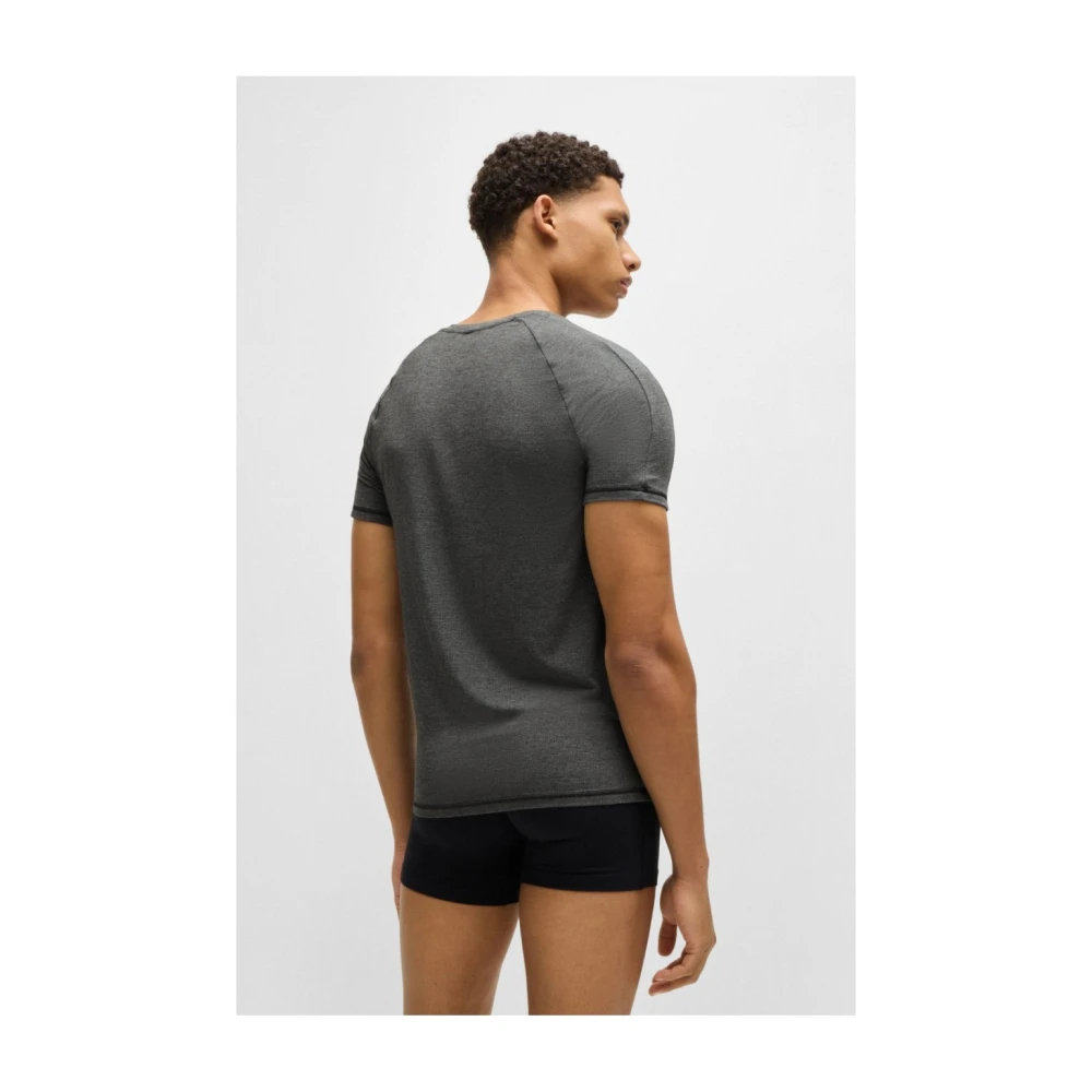 Hugo Boss Logo TShirt MC Print Gray Heren
