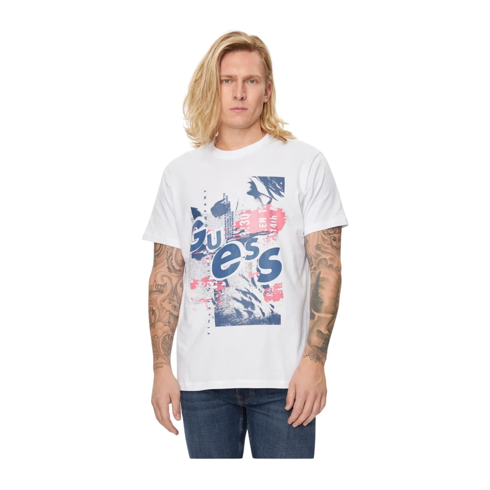 Guess Geprint T-shirt van katoen White Heren