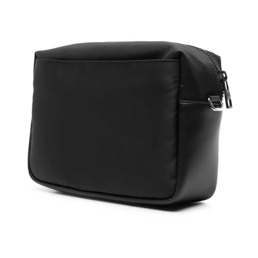 alexander mcqueen Zwarte Leren Schoudertas met Logoprint Black Heren