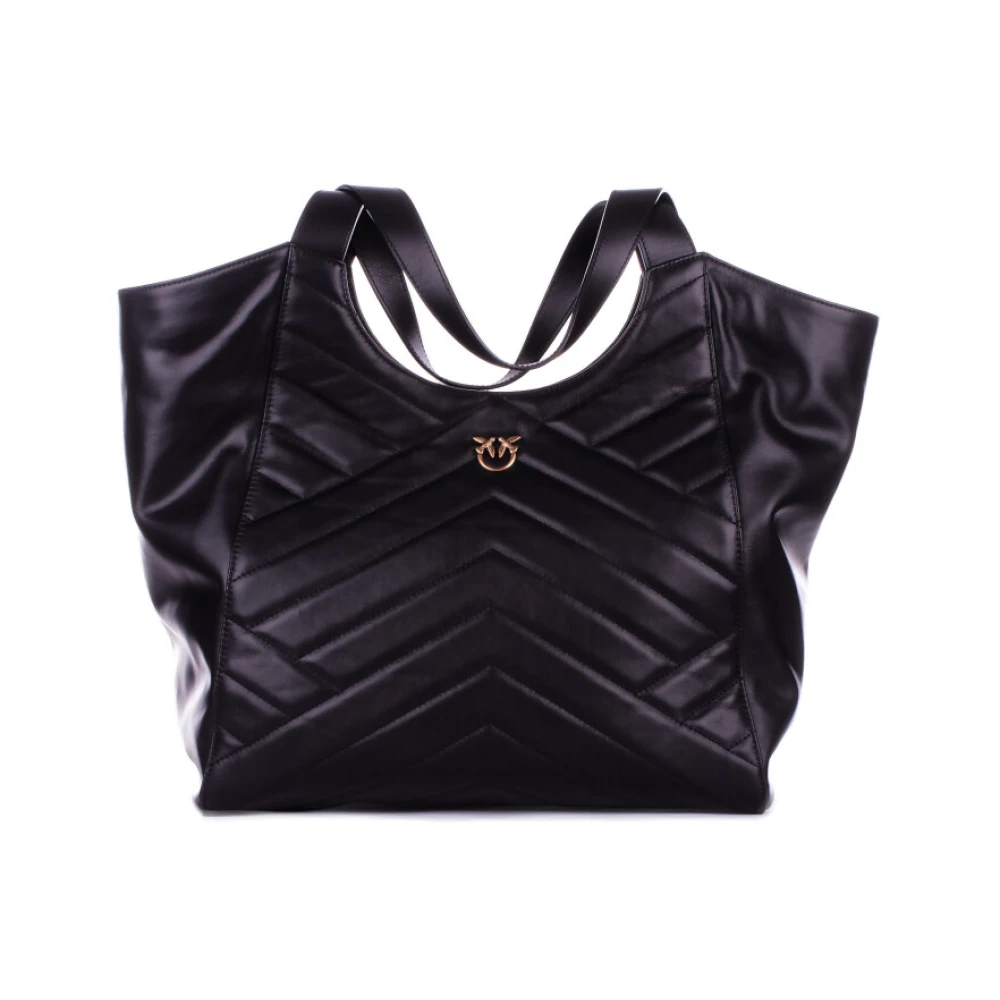 pinko Stijlvolle damestas met voorlogo Black Dames