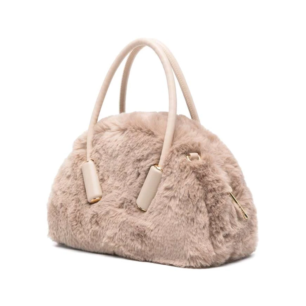 THEMOIRè Faux-Bont Handtas met Faux-Leren Afwerking Beige Dames