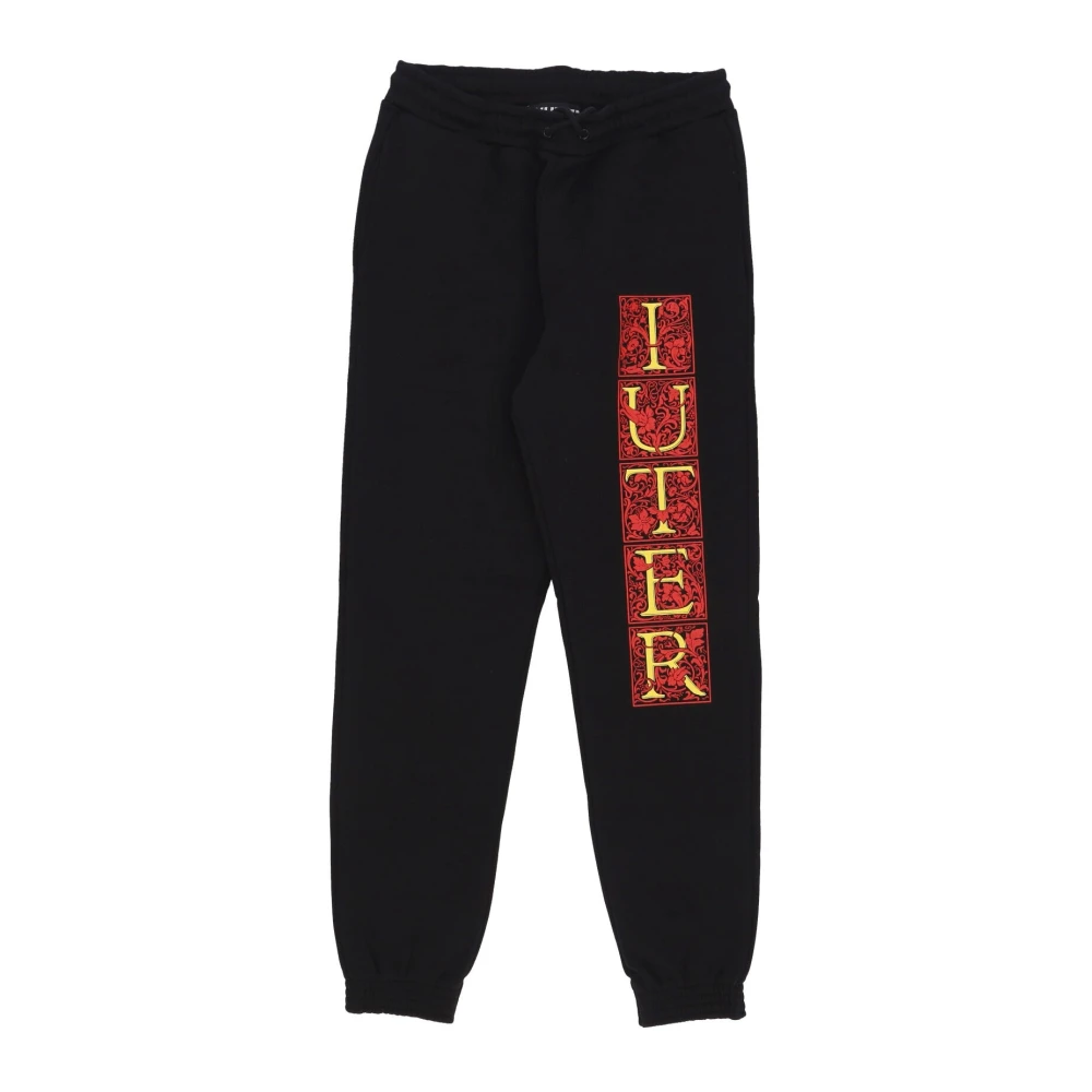 Iuter Zwarte Fleece Trainingsbroek Stijlvolle Sweatpant Black Heren