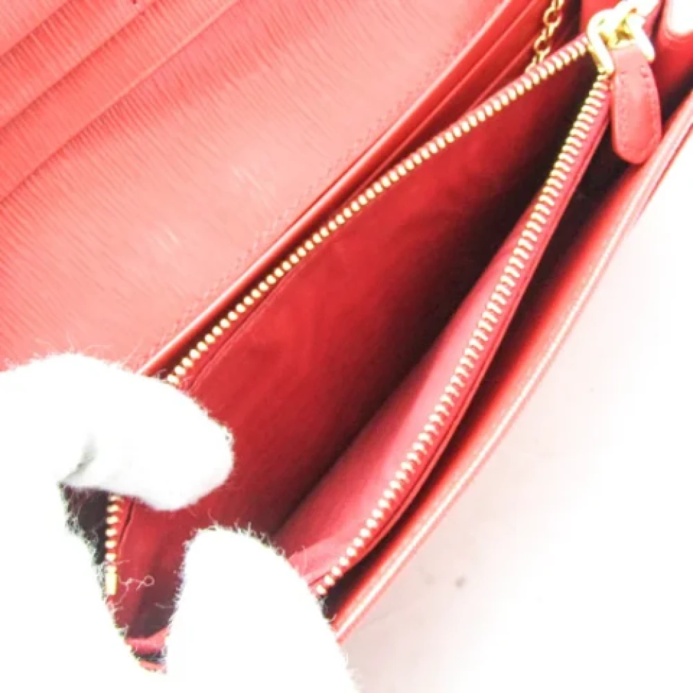 Prada Vintage Pre-owned Leather wallets Red Dames