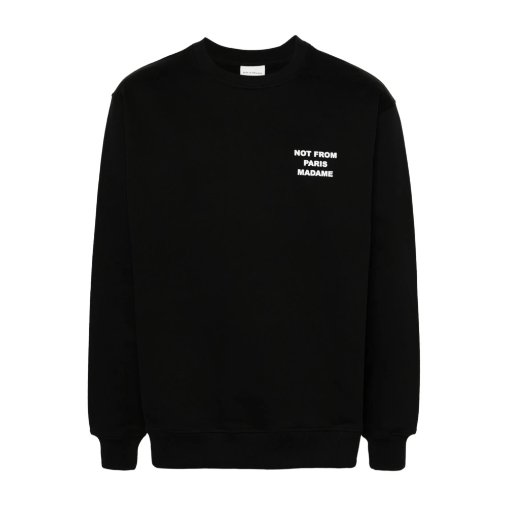 Drole de Monsieur Zwarte Katoenen Crew Neck Sweater Black Heren
