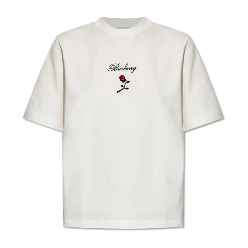 Burberry T-shirt met logo White Dames