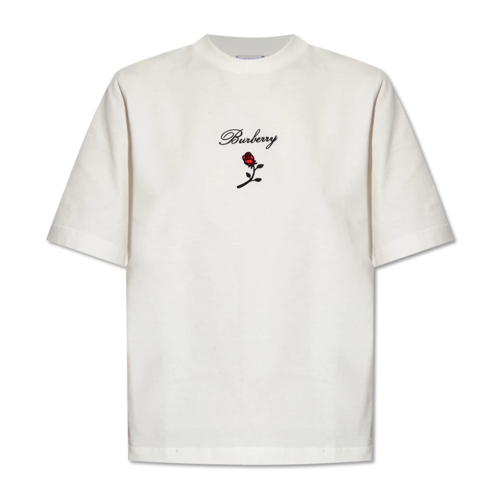 Burberry Women's White T-Shirts, S, T-Shirt With Logo