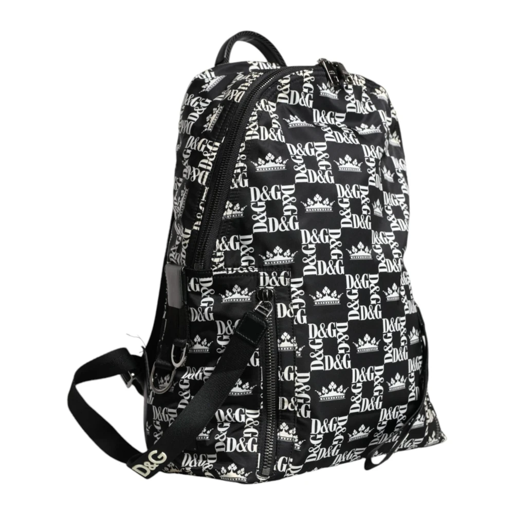 Dolce & Gabbana Nylon rugzak met leren accenten Black Heren