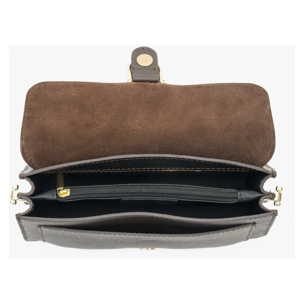 Estro Kleine Donkerbruine Dames Schoudertas Brown Dames