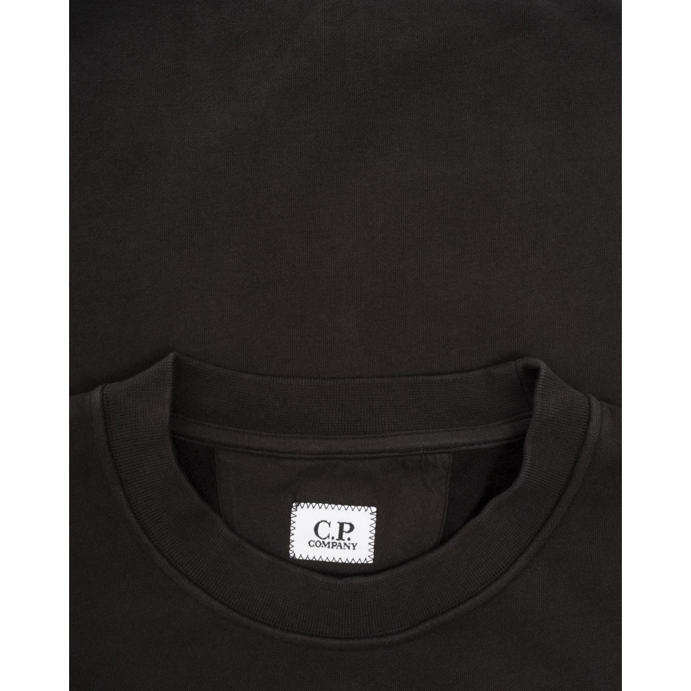 C.P. Company Zwarte Lens Logo Sweater Black Heren