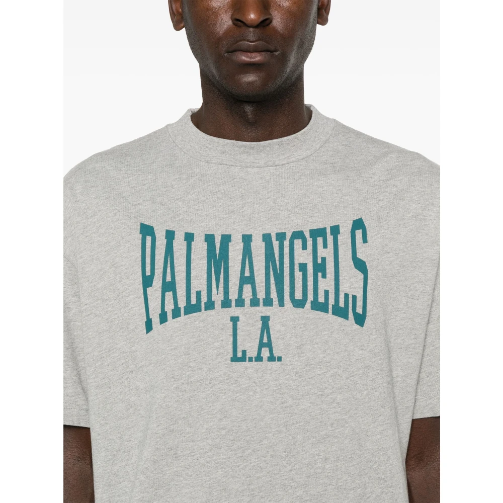 Palm Angels Klassieke College Tee Gray Heren