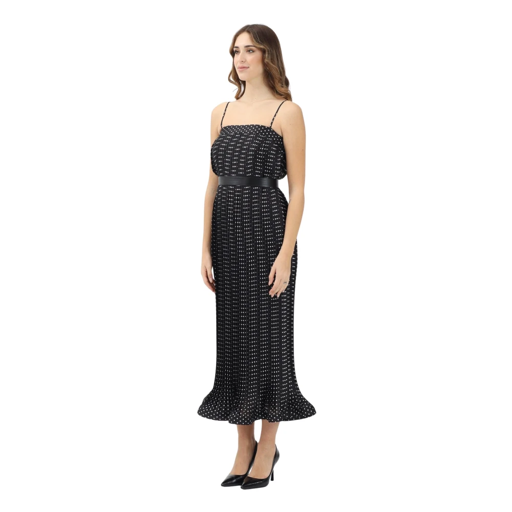 Simona Corsellini Women's Black Polka Dot Midi Dress - Midi Dresses - L - Dresses