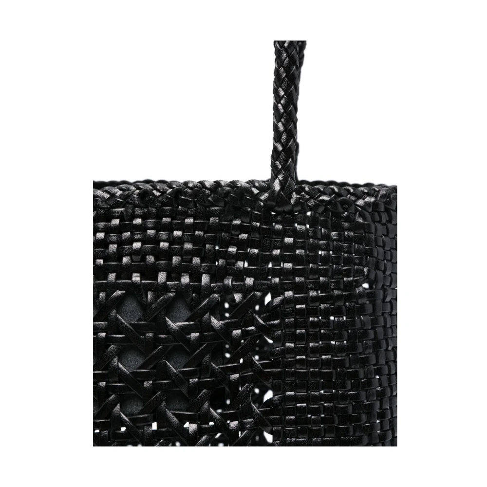 Dragon Diffusion Gevlochten Leren Tote Tas Black Dames