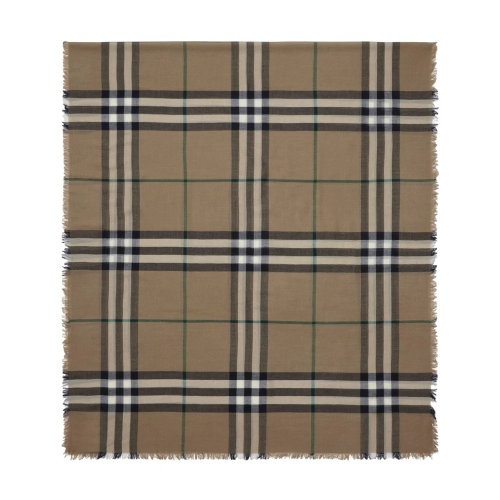Burberry Giant Khaki Zwart Geruit Sjaal Brown Heren