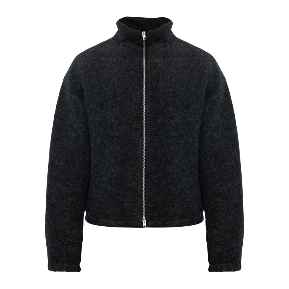 Jil Sander Uomo Grigio Giacca Zip In Lana - Immagine 2