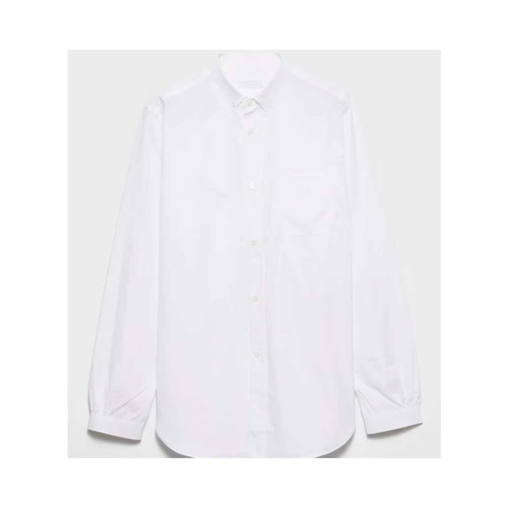 Prada , Formal Shirts, Male, White, M, Cotton Shirt