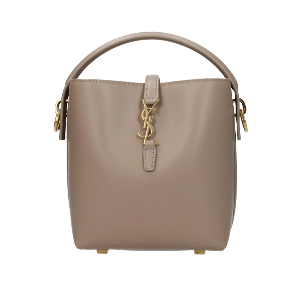 Saint Laurent Mini Schoudertas met Cassandre Sluiting Beige Dames