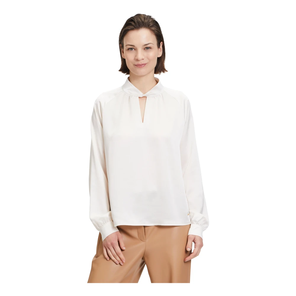Betty & Co Blouse met opstaande kraag White Dames