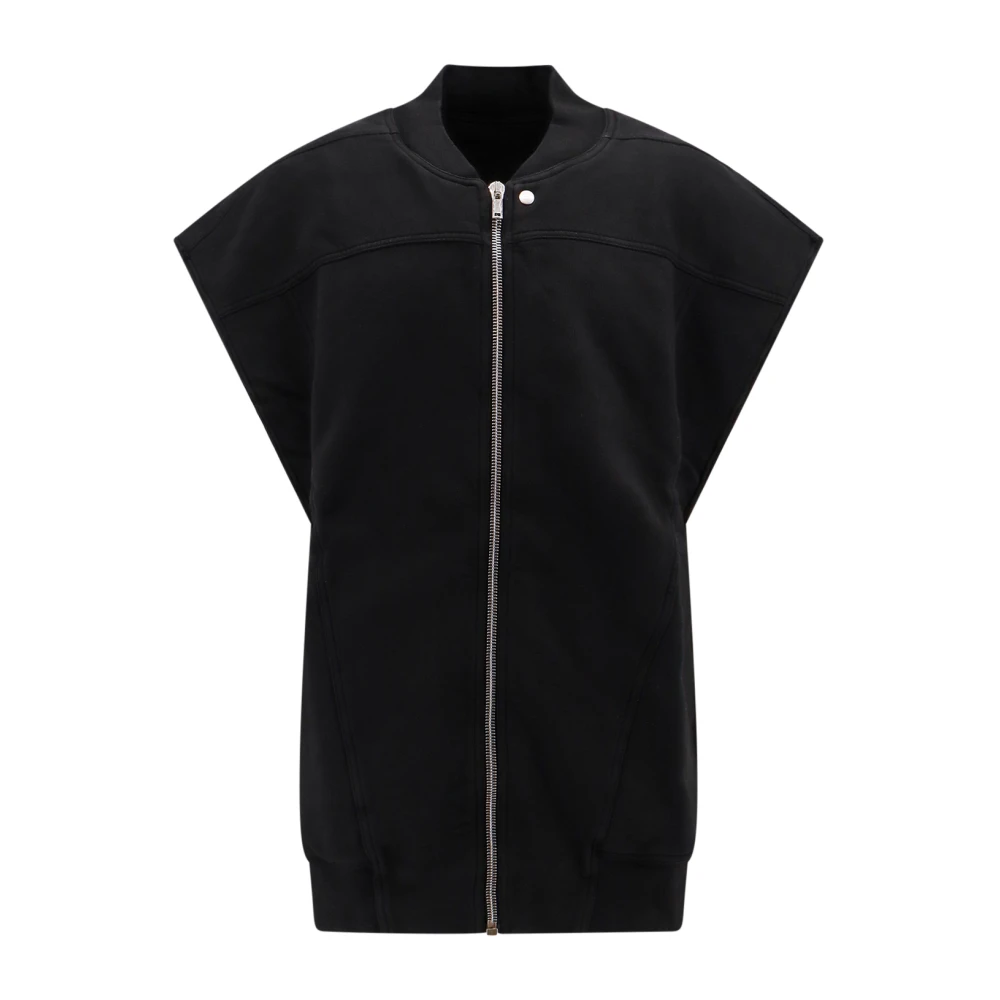 Rick Owens Zwarte Asymmetrische Rits Sweatshirt Gemaakt in Italië Black Heren