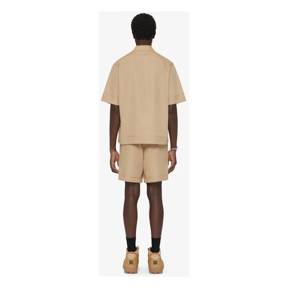 Givenchy Hawaiian Collar 4G Pattern Shirt Beige Heren