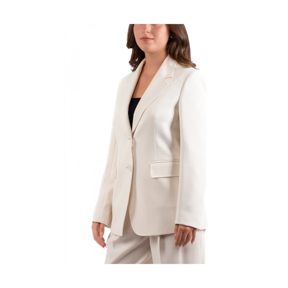 Max Mara Studio Elegante Studio Jas White Dames