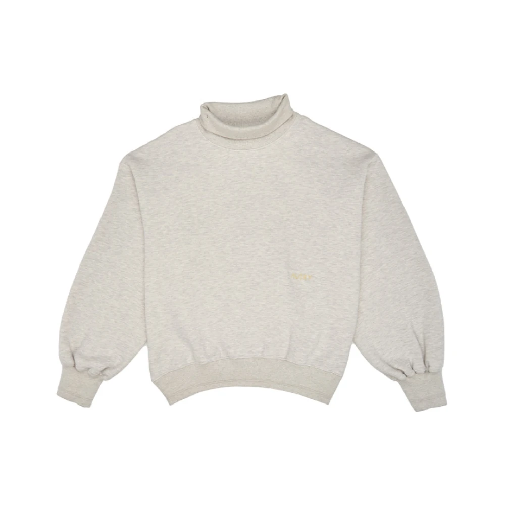 Autry Grijze Katoenmix Rolhals Sweatshirt Beige Heren