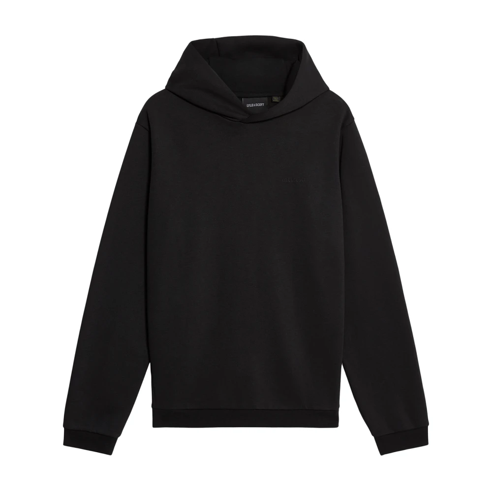 Lyle & Scott Men's Black Hoodies, Xl, Logo Brushback Pullover Hoodie