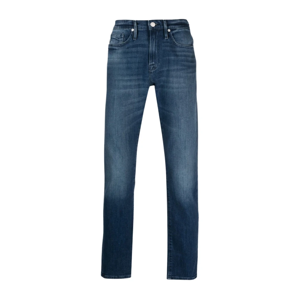 Frame Slim Low Rise Jeans Blue Heren