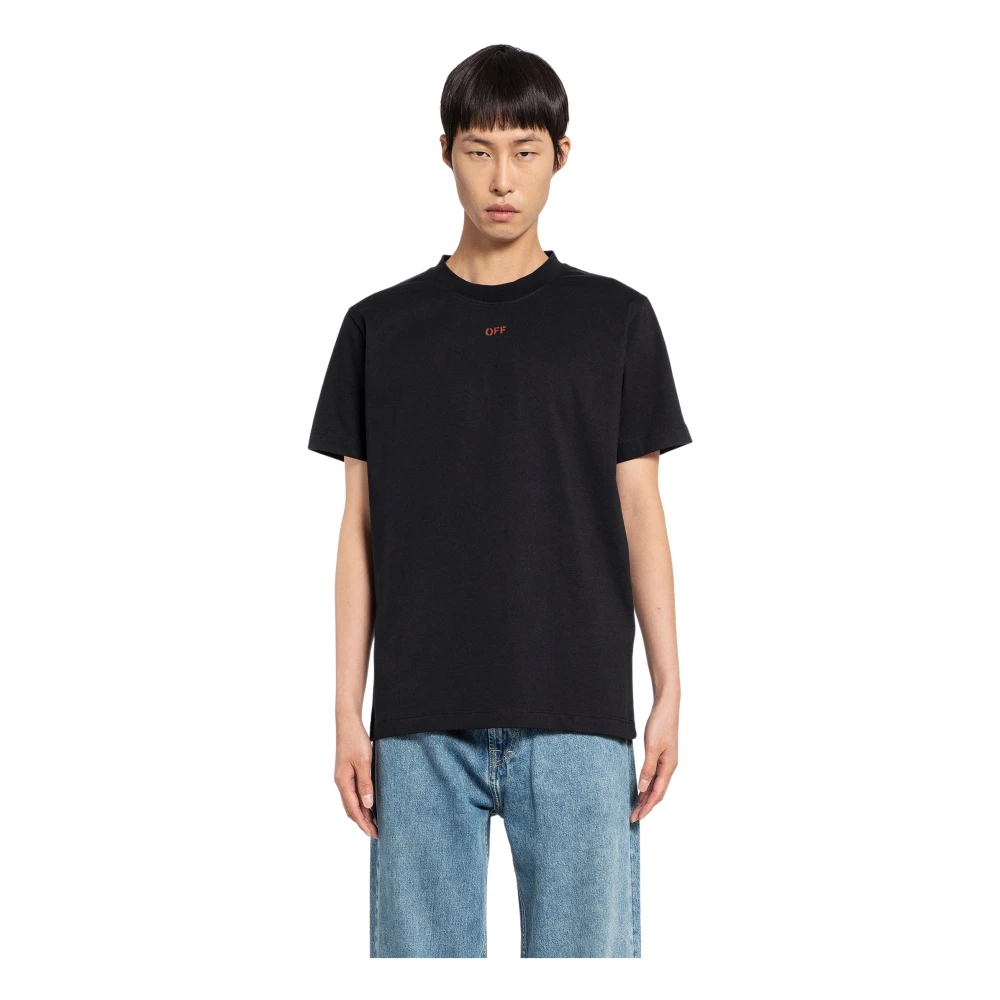 Off White Stempel Slim Tee Black Heren