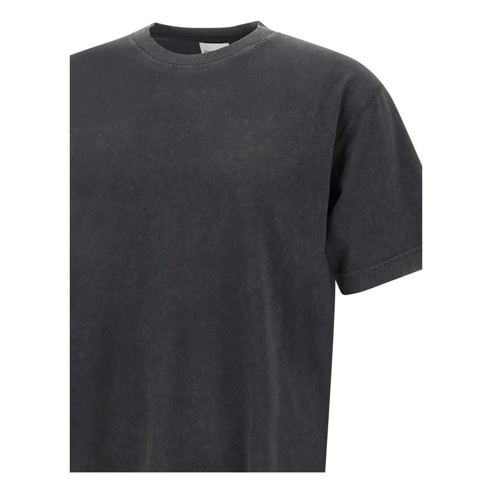 closed Zwarte Katoenen T-shirt met Steen Gewassen Black Heren