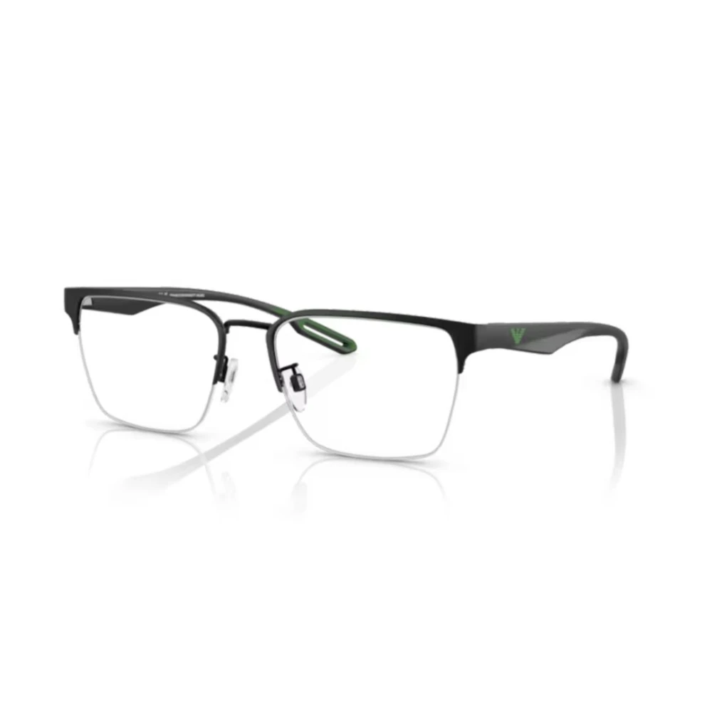 Emporio Armani Metalen montuur zonnebril voor verfijnde stijl Black Unisex