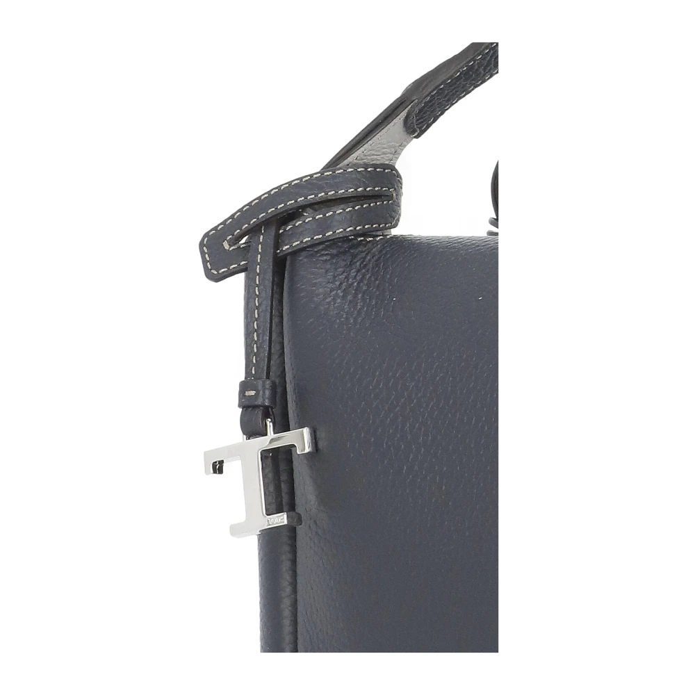 TOD'S Blauwe Pebble Leren Handtas met Afneembare Banden Blue Dames