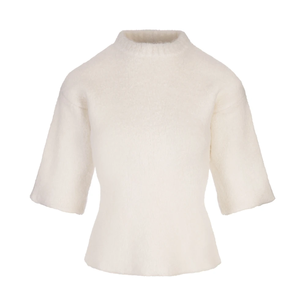 Fabiana Filippi Witte Kasjmiermix Crew-Neck Sweater White Dames