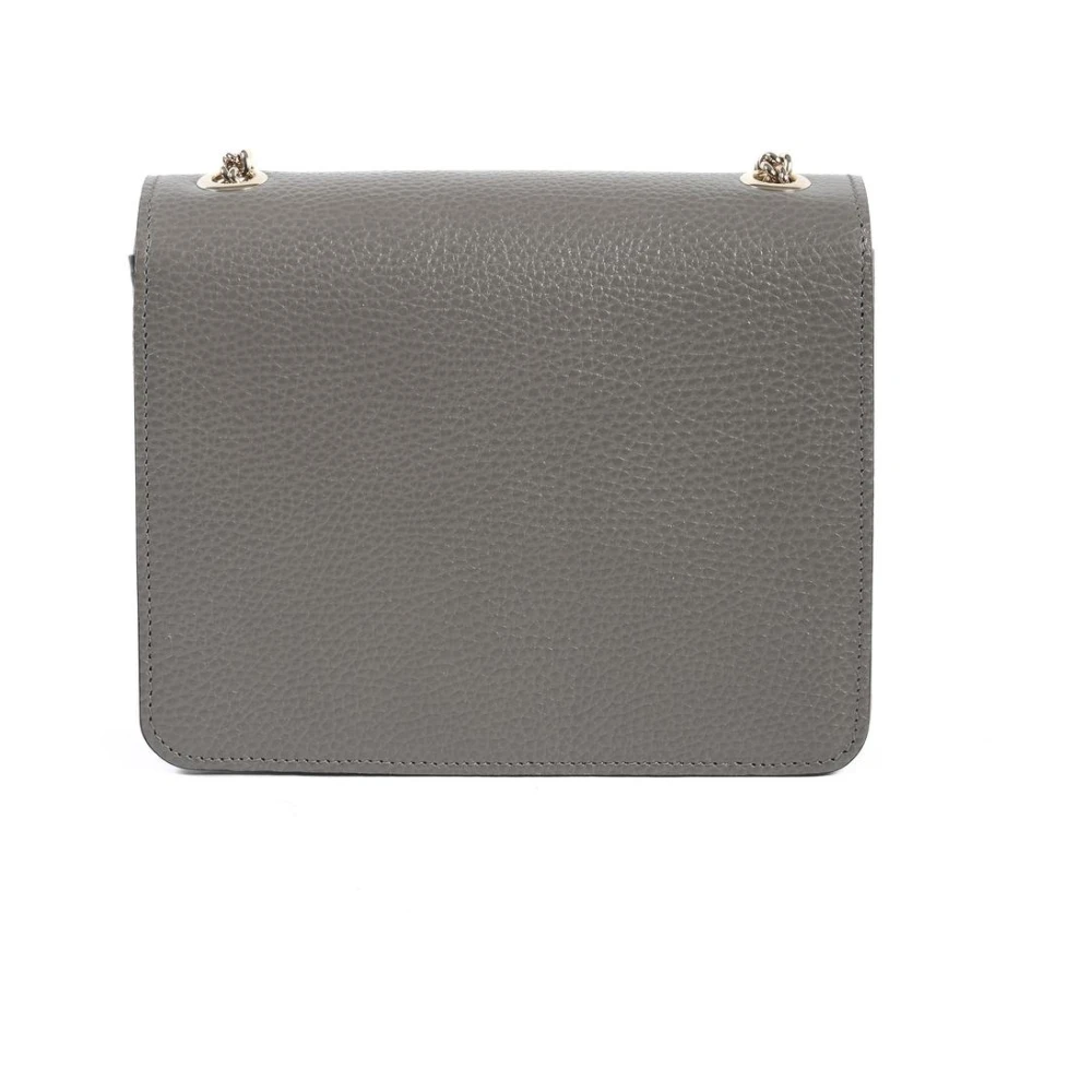 Gucci Grijze leren schoudertas met interlocking logo Gray Dames