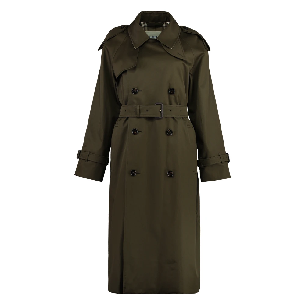 Burberry Klassieke Katoenen Trenchcoat Green Dames