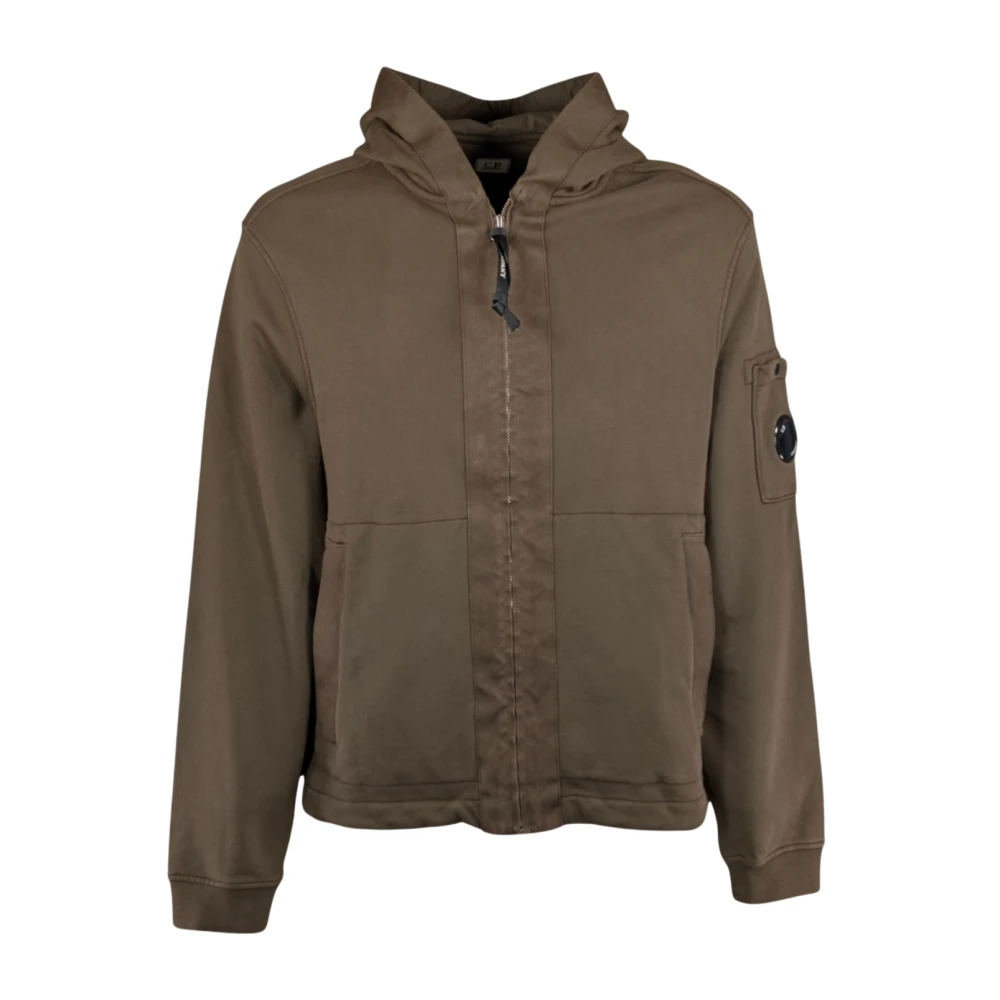 C.p. Company Men's Green Light Jackets, Xl, Sweatshirts Hooded Open