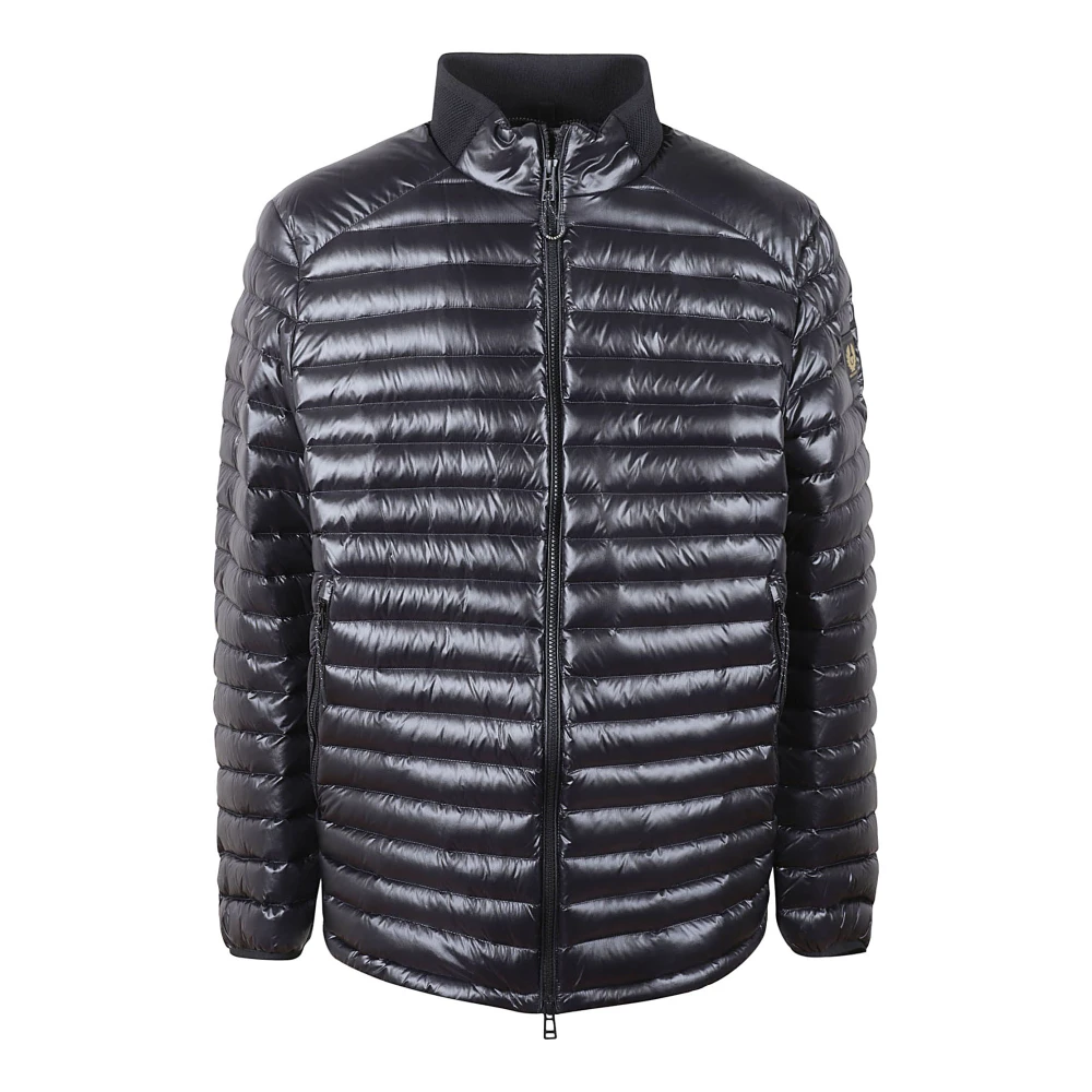 Belstaff Nylon Down Jacket met Rits Black Heren