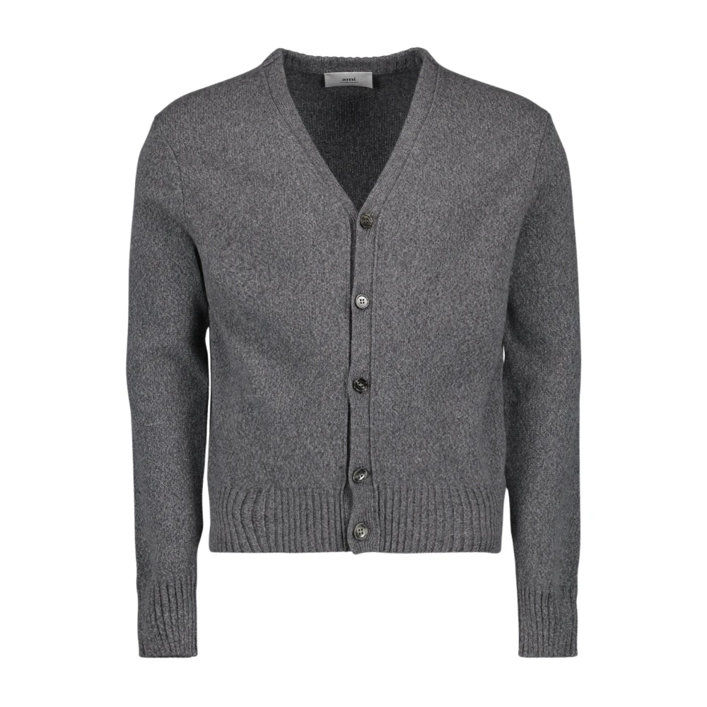 Ami Paris V-hals Lange Mouw Kasjmier Vest Gray Heren