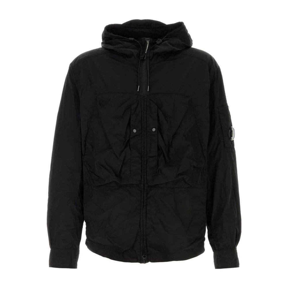 C.P. Company Stijlvolle Zwarte Nylon Jas Black Heren