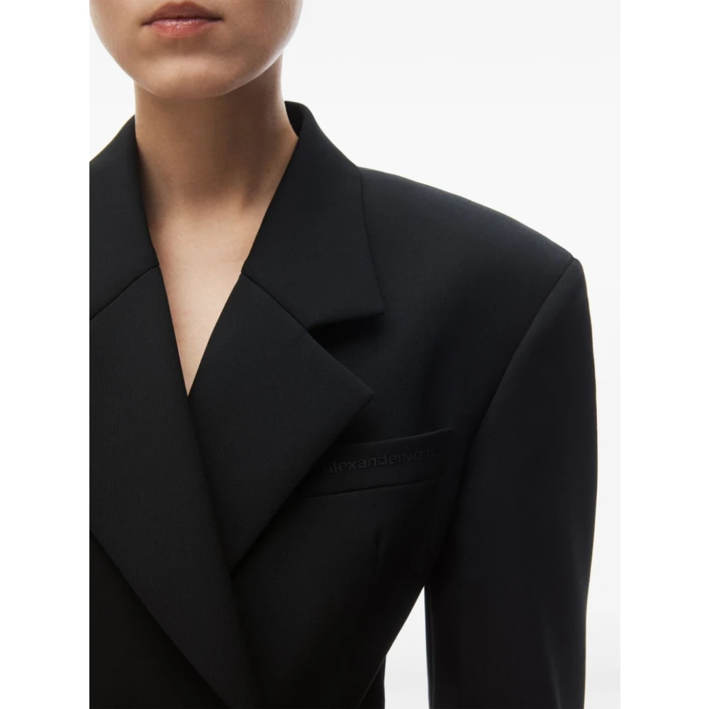 alexander wang Zwarte Asymmetrische Blazer Korte Jurk Black Dames