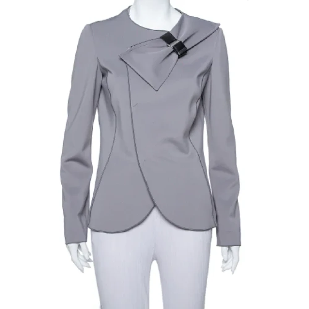 Armani Pre-owned Knit outerwear Gray Dames