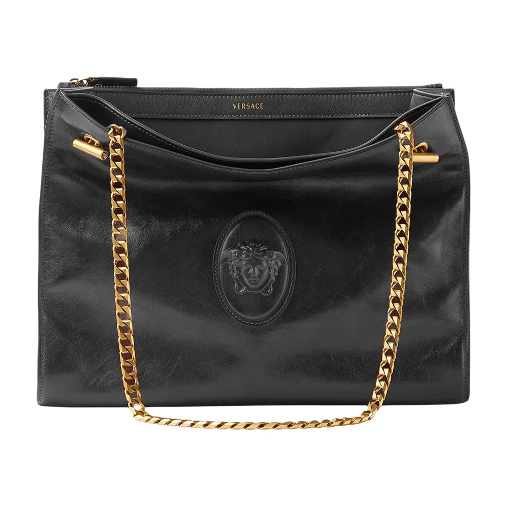 Versace Black Shoulder Bags, Female, One Size, Cabine Leather Shoulder Bag
