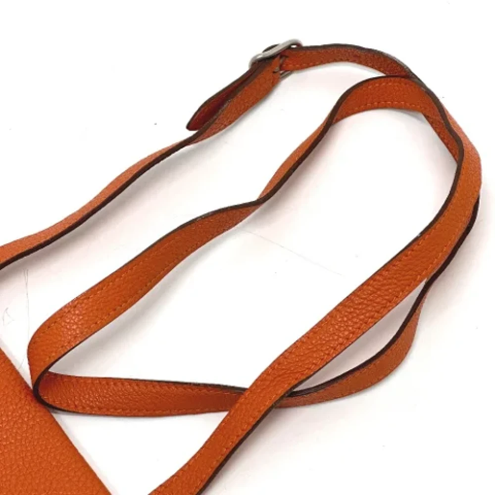 Hermès Vintage Pre-owned Canvas shoulder-bags Orange Dames