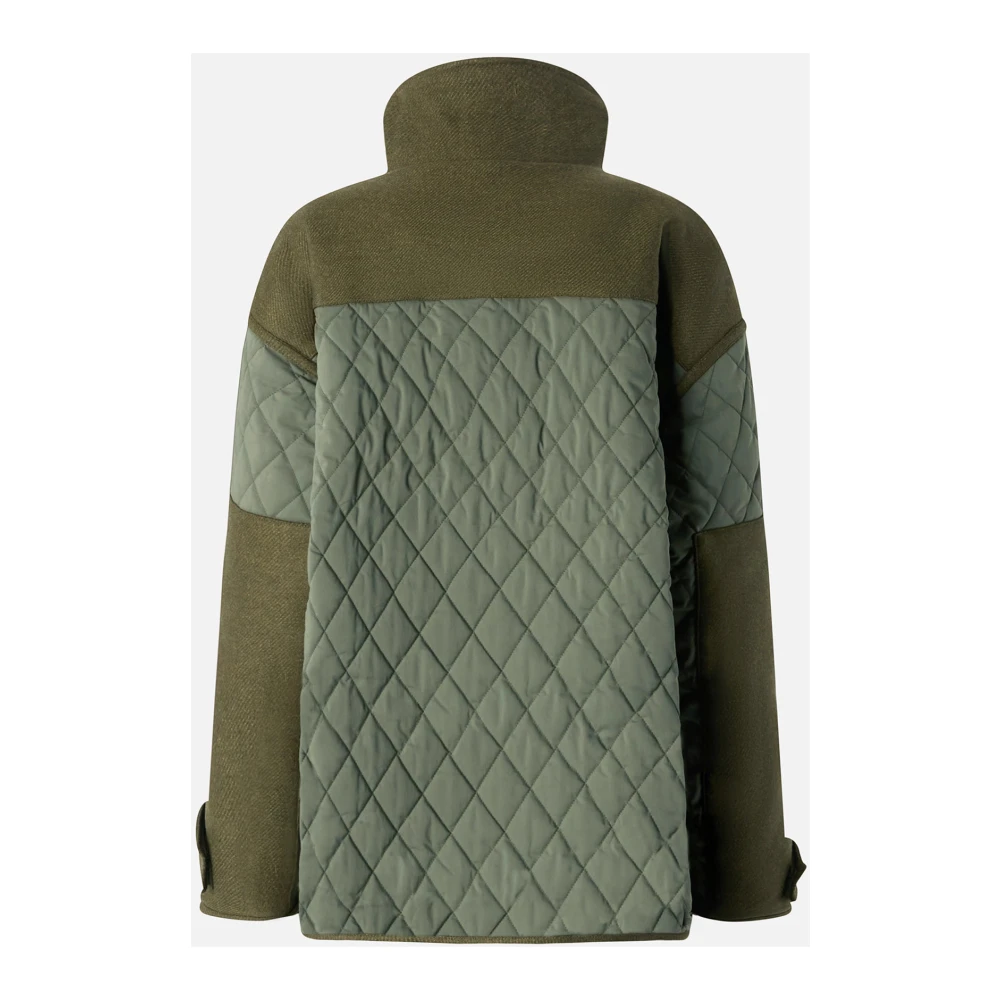 pinko Gewatteerde Parka Jas met Hoge Hals Green Dames