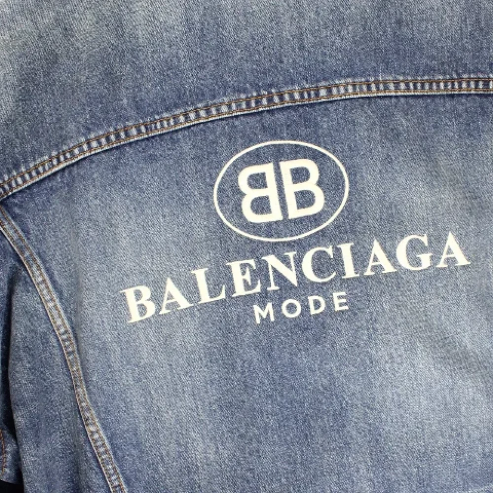 Balenciaga Vintage Pre-owned Cotton outerwear Blue Dames