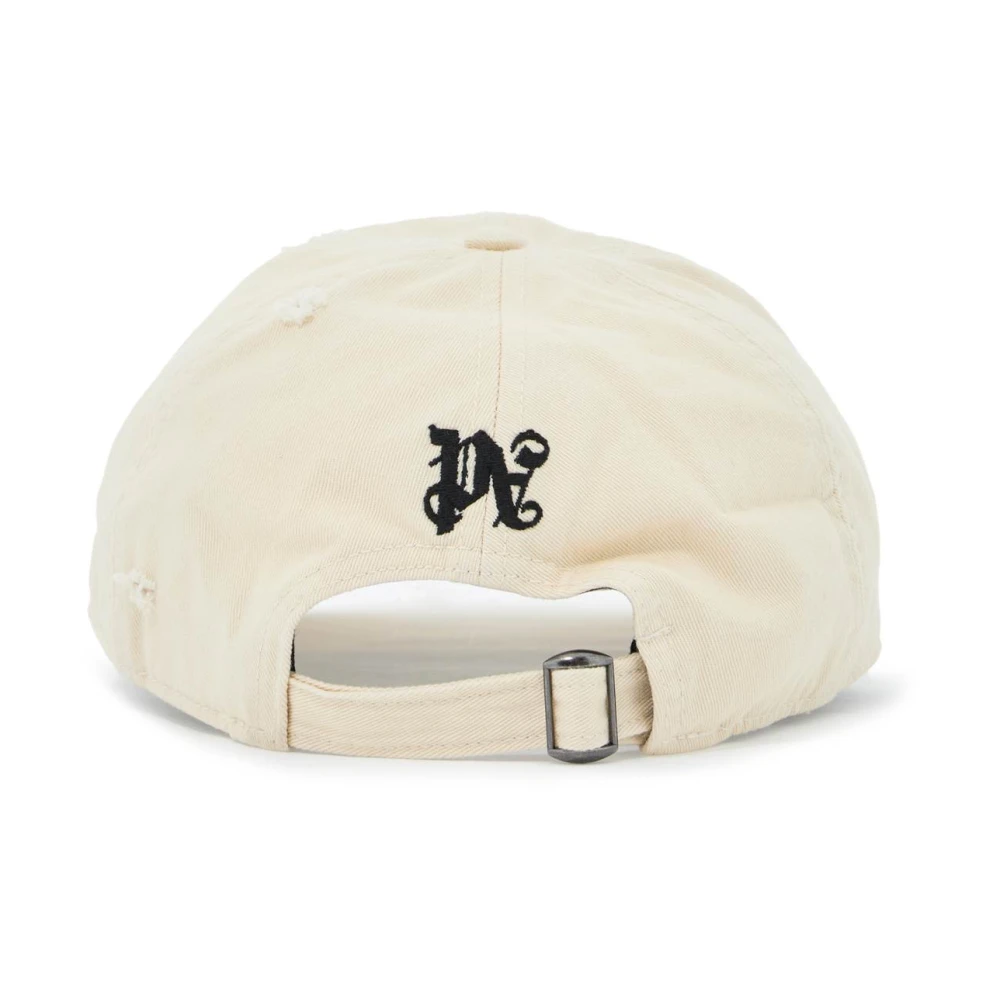 Palm Angels Logo Baseballpet in Distressed Stijl Beige Heren