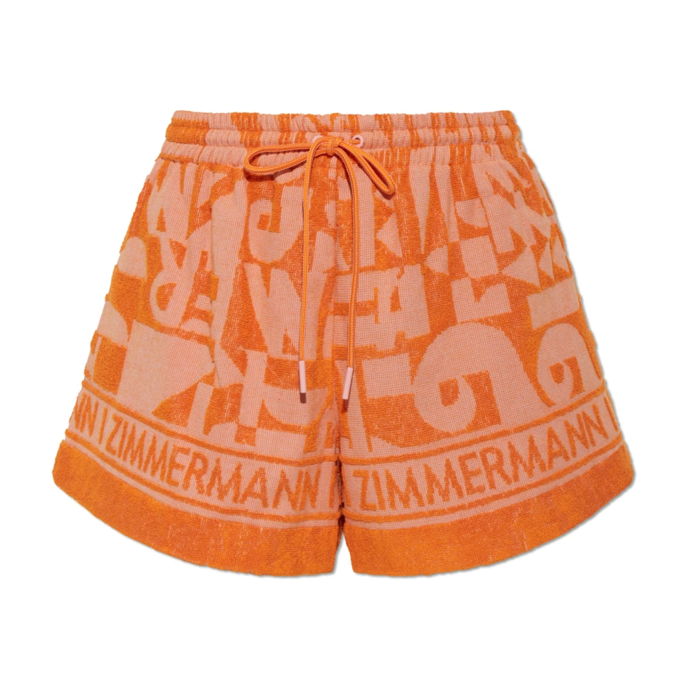 Zimmermann Women's Orange Solstice Cotton Terry Shorts UK Size 12 - Mytheresa - Image 2