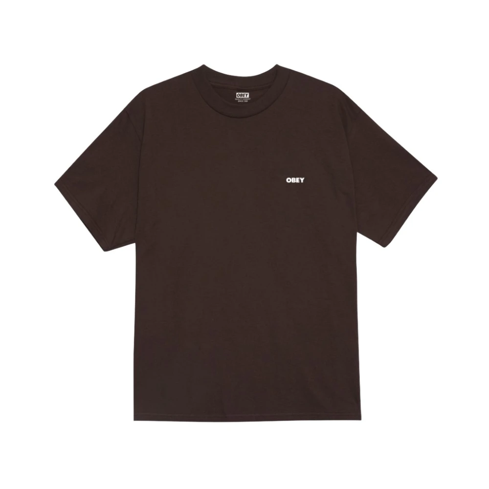 Obey Men's Brown Crew Neck T-Shirt - T-Shirts - L - Tops