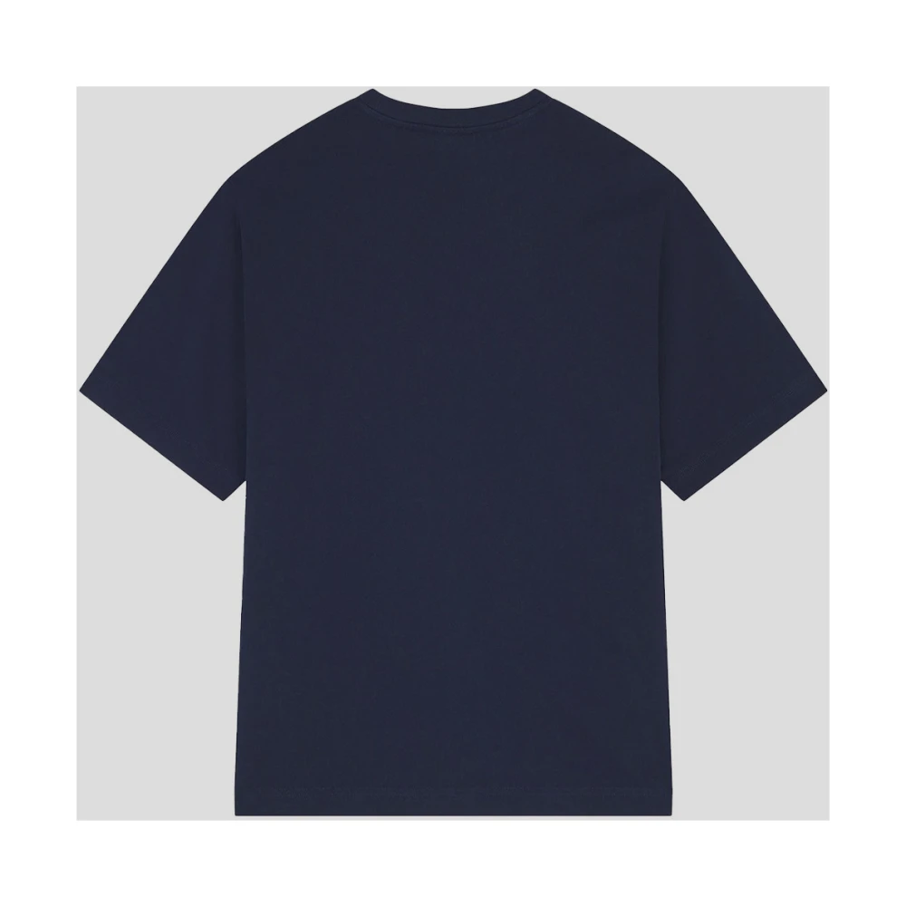 Maison Kitsuné Katoenen Logo T-Shirt Blue Heren