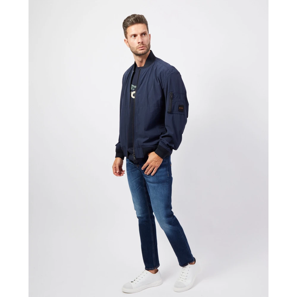 Hugo Boss Blauwe Aviator Stijl Waterafstotende Jas Blue Heren
